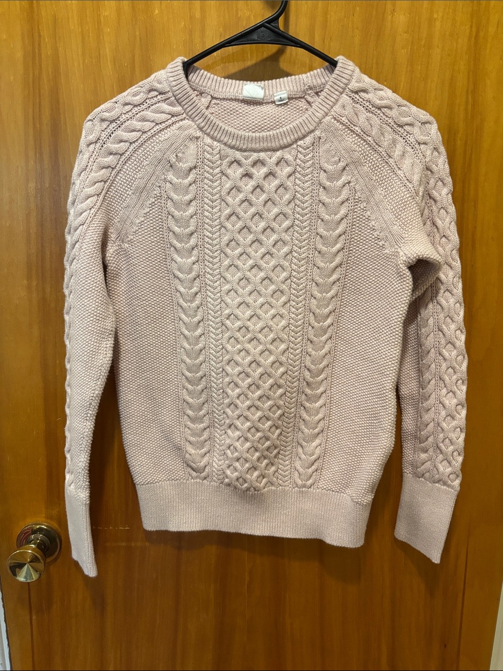 GAP Cable Knit Crewneck Sweater - Light Dusty Pink